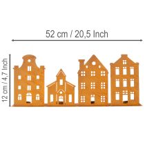 Product Candlestick Christmas lights Decoration Houses Rust 52×12cm