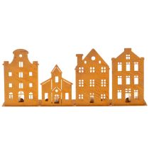 Product Candlestick Christmas lights Decoration Houses Rust 52×12cm