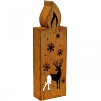 Tea light holder Christmas patina candle deer 45x14cm