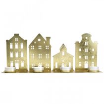 Product Candlestick Christmas Lights Deco Houses Gold 52×12cm