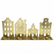 Product Candlestick Christmas Lights Deco Houses Gold 52×12cm