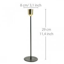 Product Candle holder gold / black, candlestick made of metal H29cm Ø2.2cm