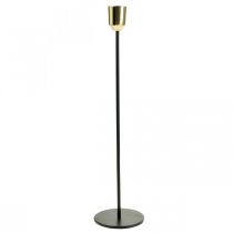 Candlestick, metal candle holder, golden / black H33.5cm Ø2.2cm