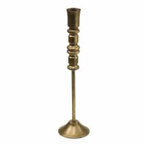 Product Vintage style candle holder brass colored metal Ø12.5cm H49cm