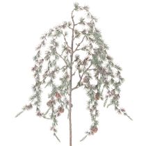 Product Artificial Pine Branch with Decorative Cones and Frosted Effect – 80cm, Pack of 3