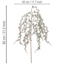 Product Artificial Pine Branch with Decorative Cones and Frosted Effect – 80cm, Pack of 3