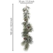 Product Artificial Pine Garland with Cones, 180cm, Green and Brown, Indoor Use