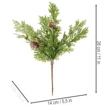 Product Künstlicher Pine Spray mit Schneebedeckten Zapfen 28cm, Set aus 6