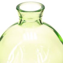 Product Small glass vases, bulbous mini vases, green, Ø7.5cm, H9cm, 6 pieces