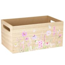 Product Small Wooden Box Flowers and Butterflies Wood 30×18cm
