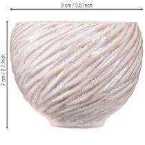 Product Small ceramic bowls in pink spiral decor Ø9cm 4pcs