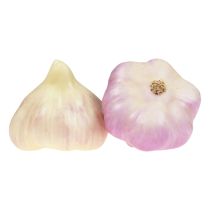 Artificial vegetables decoration garlic pink, white Ø6.5cm 2pcs