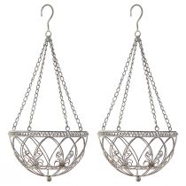 Product Hanging basket metal flower basket antique look Ø25cm H56cm