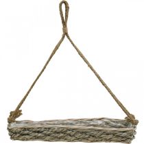 Product Hanging basket, planter, woven plant pot, natural colors, white washed, L43.5cm