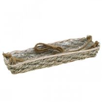 Product Basket for hanging, hanging basket, planter braided natural color, washed white L43.5cm
