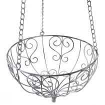 Product Basket metal for hanging metal decoration white gray Ø24cm H19cm