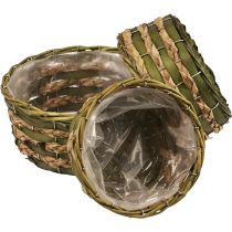 Basket plant basket braided green 30×24/26×20/22×15cm set of 3