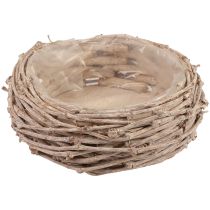 Wicker basket plant basket washed white Ø25cm H11cm