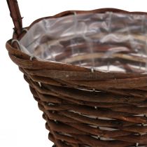 Braided basket with handle Plant basket decorative basket Ø24×H18cm