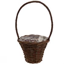 Braided basket with handle Plant basket decorative basket Ø24×H18cm
