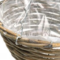Bowl for hanging, basket for planting natural, washed white H13cm Ø25cm