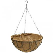 Hanging basket, plant bowl made of coconut fiber metal natural, black H20.5cm Ø40.5cm