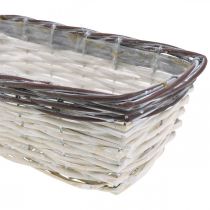 Product Decorative basket white, brown plant pot two-tone 32×13.5×9.5cm