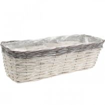 Product Woven Basket White, Brown Plant Basket 41×17×12.5cm