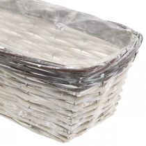 Product Woven Basket White, Brown Plant Basket 41×17×12.5cm