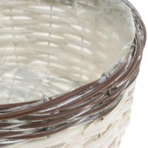 Product Decorative basket round for planting white, brown plant pot Ø20cm