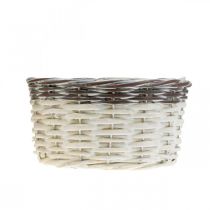 Product Decorative round plant basket Ø20cm White Brown Spring decoration