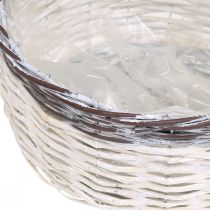 Product Decorative basket round white, brown braided plant basket Ø29cm