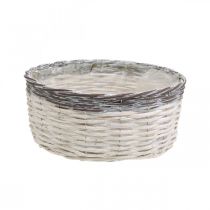 Product Decorative basket round white, brown braided plant basket Ø29cm