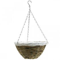 Product Bowl for hanging, hanging basket, flower basket nature, white Ø30.5cm