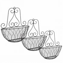 Product Hanging basket plants metal rust look H30/33.5/40cm set of 3