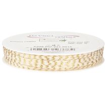 Product Cord cotton gold and cream cotton ribbon 7mm 15m
