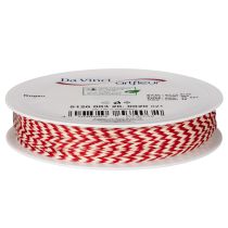 Product Red and White Zigzag Twine on Roll, 3mm x 20m, Polyester for Crafting and Gift Wrapping