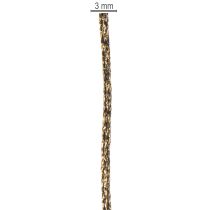 Product Shiny Black and Gold Cord for Gift Wrapping and Decoration, 3mm x 20m, Polyester