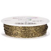 Product Shiny Black and Gold Cord for Gift Wrapping and Decoration, 3mm x 20m, Polyester