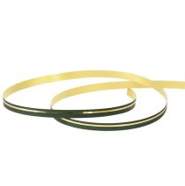 Product Curling ribbon gift ribbon green with gold stripes 10mm 250m