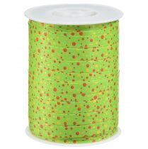 Curling ribbon gift ribbon green with dots 10mm 250m