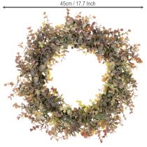 Product Artificial Eucalyptus Wreath Round 45cm Green and Brown