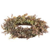 Product Artificial Eucalyptus Wreath Round 45cm Green and Brown