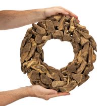 Product Natural Wooden Wreath 35cm Round for Home Décor