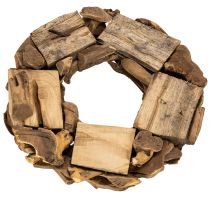 Product Natural Wooden Wreath 35cm Round for Home Décor