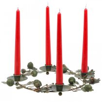 Product Candle wreath metal brass look decoration acorns Ø36cm