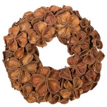 Product Natural Dried Lotus Wreath Decoration 35cm Brown