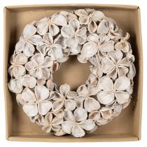 Product Natural Dried Lotus Flower Wreath 35cm for Indoor Decoration