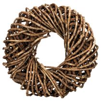 Product Natural Rattan Twig Wreath Round 35cm for Crafting and Decoration