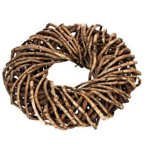 Product Wreath Made of Natural Branches and Rattan, Round, 35cm, Brown